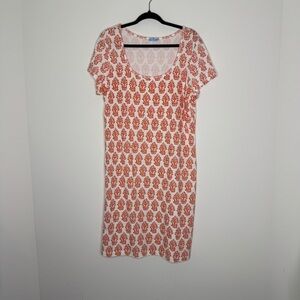 J. McLaughlin Patterned Short Sleeve Dress XL
